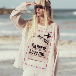 Wildfox Air Mail Sweater, Vintage Lace, S